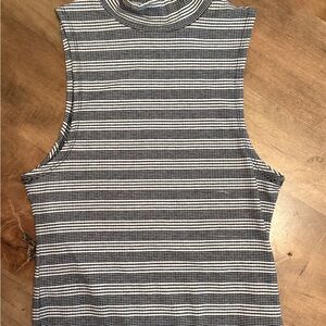 Cotton On Black and White Striped Tank Top